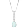 Gemminded Sterling Silver Lab-Created Opal & Lab-Created White Sapphire Accent Pendant Necklace -Gemminded Jewelry 4557094