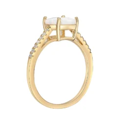 Gemminded 18k Rose Gold Over Sterling Silver Lab-Created White Sapphire & Lab-Created Opal Ring 6 Gemminded 18k Rose Gold Over Sterling Silver Lab-Created White Sapphire & Lab-Created Opal Ring -Gemminded Jewelry 4557095 ALT