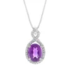 Gemminded Sterling Silver White Topaz Accent & Amethyst Pendant Necklace