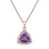 Gemminded 18k Rose Gold Over Sterling Silver White Topaz Accent & Amethyst Pendant Necklace 1 Gemminded 18k Rose Gold Over Sterling Silver White Topaz Accent & Amethyst Pendant Necklace -Gemminded Jewelry 4557098