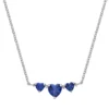 Gemminded Sterling Silver Lab-Created Sapphire & Diamond Accent Pendant Necklace -Gemminded Jewelry 4557099
