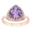 Gemminded 18k Rose Gold Over Sterling Silver White Topaz & Amethyst Ring 2 Gemminded 18k Rose Gold Over Sterling Silver White Topaz & Amethyst Ring -Gemminded Jewelry 4557100