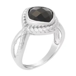 Gemminded Sterling Silver Black Onyx Ring -Gemminded Jewelry 4557101 ALT