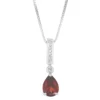 Gemminded Sterling Silver White Topaz Accent & Garnet Pendant Necklace