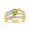 Gemminded 18k Gold Over Sterling Silver White Topaz Accent & Peridot Ring -Gemminded Jewelry 4557107