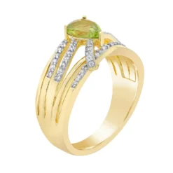 Gemminded 18k Gold Over Sterling Silver White Topaz Accent & Peridot Ring -Gemminded Jewelry 4557107 ALT