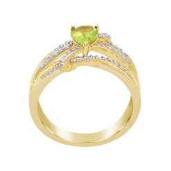 Gemminded 18k Gold Over Sterling Silver White Topaz Accent & Peridot Ring -Gemminded Jewelry 4557107 ALT2