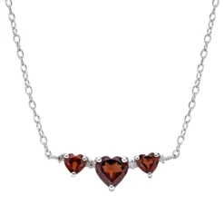 Gemminded Sterling Silver Garnet & Diamond Accent Necklace