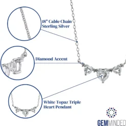 Gemminded Sterling Silver White Topaz & Diamond Accent Necklace -Gemminded Jewelry 4557110 ALT5