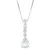 Gemminded Sterling Silver White Topaz Pendant Necklace -Gemminded Jewelry 4557114