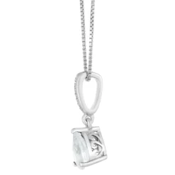Gemminded Sterling Silver White Topaz Pendant Necklace -Gemminded Jewelry 4557114 ALT