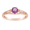 Gemminded 10k Rose Gold Amethyst & 0.024 Carat T.W. Diamond Accented Ring 1 Gemminded 10k Rose Gold Amethyst & 0.024 Carat T.W. Diamond Accented Ring -Gemminded Jewelry 4587848