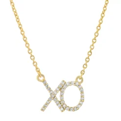 Gemminded 10k Gold 1/6 Carat T.W. Diamond XO Pendant Necklace