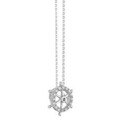 Gemminded 10k Gold Diamond Accent Ship Wheel Pendant Necklace -Gemminded Jewelry 4588198 10k ALT