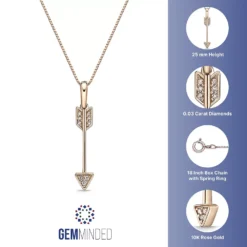 Gemminded 10k Gold Diamond Accent Arrow Pendant Necklace -Gemminded Jewelry 4588199 ALT5