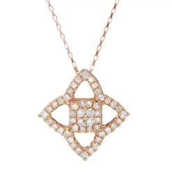 Gemminded 10k Gold 1/5 Carat T.W. Diamond Lotus Pendant Necklace