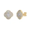 Gemminded 10k Gold 1/4 Carat T.W. Diamond Clover Stud Earrings -Gemminded Jewelry 4588216
