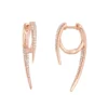 Gemminded 10k Rose Gold 1/4 Carat T.W. Diamond Curved Bar Earrings -Gemminded Jewelry 4588218