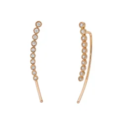 Gemminded 10k Rose Gold 1/3 Carat T.W. Diamond Crawler Earrings