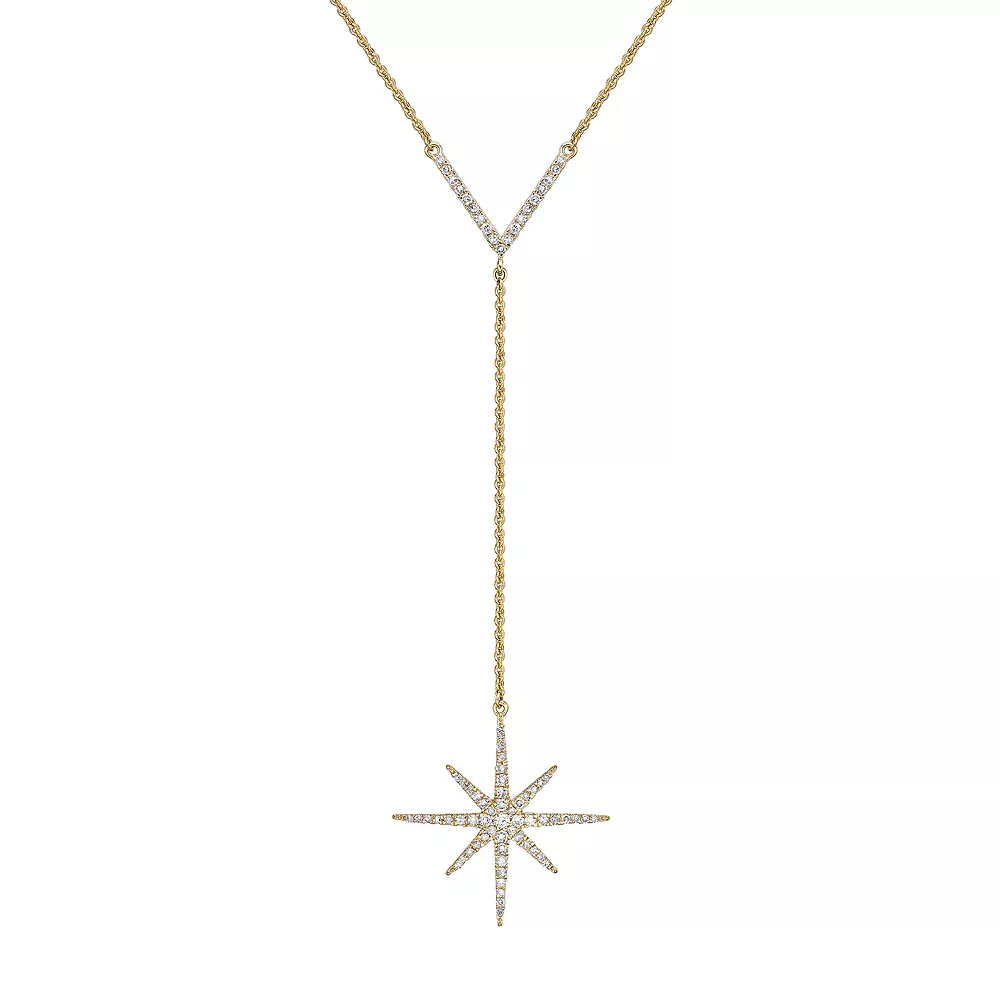 Gemminded 10k Gold 3/8 Carat T.W. Diamond Star Pendant Necklace 3 Gemminded 10k Gold 3/8 Carat T.W. Diamond Star Pendant Necklace