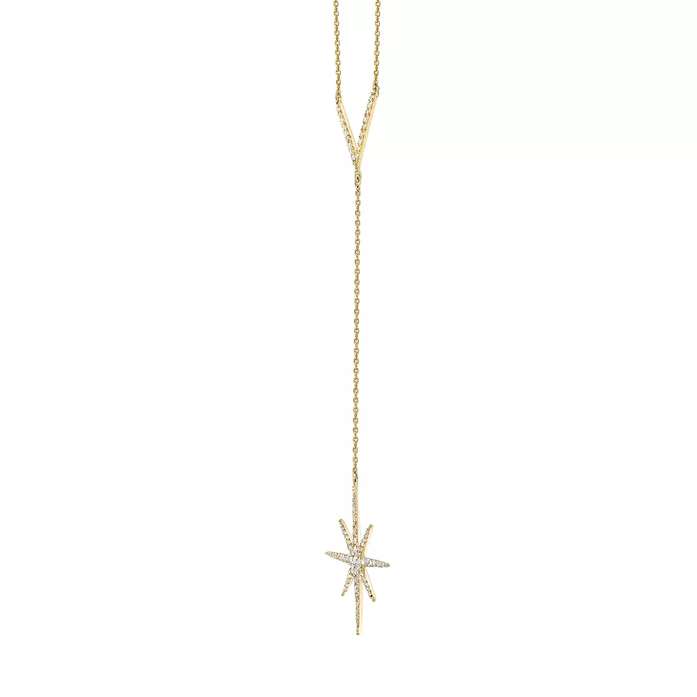 Gemminded 10k Gold 3/8 Carat T.W. Diamond Star Pendant Necklace 5 Gemminded 10k Gold 3/8 Carat T.W. Diamond Star Pendant Necklace - Image 3