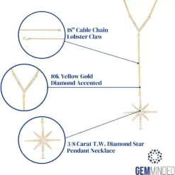 Gemminded 10k Gold 3/8 Carat T.W. Diamond Star Pendant Necklace 9 Gemminded 10k Gold 3/8 Carat T.W. Diamond Star Pendant Necklace -Gemminded Jewelry 4588224 ALT5