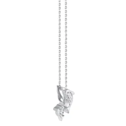 Gemminded 10k White Gold Diamond Accent Dolphin Pendant Necklace -Gemminded Jewelry 4588231 ALT