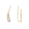 Gemminded 10k Gold 1/6 Carat T.W. Diamond Crawler Earrings -Gemminded Jewelry 4588240