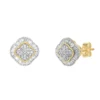 Gemminded 10k Gold 1/3 Carat T.W. Diamond Clover Stud Earrings