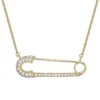 Gemminded Sterling Silver 1/5 Carat T.W. Diamond Safety Pin Pendant Necklace -Gemminded Jewelry 4635893 Gold Tone