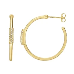 Gemminded Sterling Silver 1/5 Carat T.W. Diamond Open Hoop Earrings