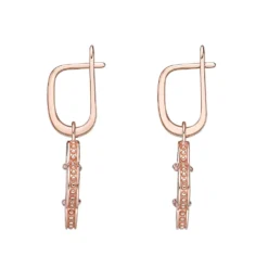 Gemminded Rose Gold Over Sterling Silver & Mother-Of-Pearl Flower Drop Earrings -Gemminded Jewelry 4805823 ALT2
