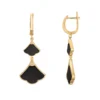 Gemminded Gold Over Sterling Silver Black Onyx & Cubic Zirconia Double Drop Earrings -Gemminded Jewelry 4805832