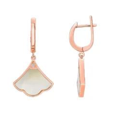 Gemminded Rose Gold Over Sterling Silver Mother-Of-Pearl & Cubic Zirconia Drop Earrings