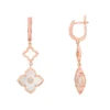 Gemminded Rose Gold Over Sterling Silver Mother-Of-Pearl & Cubic Zirconia Flower Double-Drop Earrings -Gemminded Jewelry 4805840