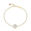 Gemminded Gold Over Sterling Silver Mother-Of-Pearl & Cubic Zirconia Flower Pendant Bracelet 1 Gemminded Gold Over Sterling Silver Mother-Of-Pearl & Cubic Zirconia Flower Pendant Bracelet -Gemminded Jewelry 4805842
