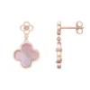 Gemminded Rose Gold Over Sterling Silver Mother-Of-Pearl & Cubic Zirconia Flower Drop Earrings -Gemminded Jewelry 4805850