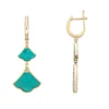 Gemminded Gold Over Sterling Silver Turquoise & Cubic Zirconia Double Drop Earrings -Gemminded Jewelry 4805851