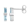 Gemminded Sterling Silver Blue & White Topaz Baguette Earrings -Gemminded Jewelry 4805861