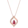 Gemminded 10k Rose Gold Ruby & Diamond Accented Pendant Necklace -Gemminded Jewelry 4845420