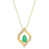 Gemminded 10k Gold Emerald & Diamond Accented Pendant Necklace -Gemminded Jewelry 4845422