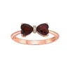 Gemminded 18k Rose Gold Plated Sterling Silver Heart-Shaped Garnet & Diamond Accented Ring -Gemminded Jewelry 4849168