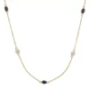Gemminded 18k Gold Over Silver Lab-Created Sapphire & Lab-Created White Sapphire Station Necklace -Gemminded Jewelry 4849169