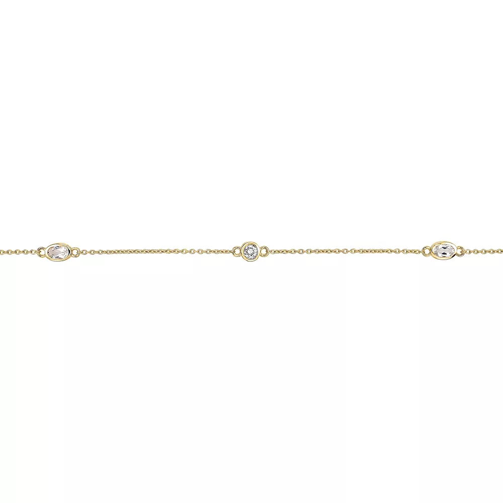 Gemminded 18k Gold Over Silver White Topaz Necklace 4 Gemminded 18k Gold Over Silver White Topaz Necklace - Image 2