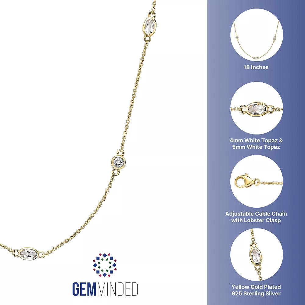 Gemminded 18k Gold Over Silver White Topaz Necklace 5 Gemminded 18k Gold Over Silver White Topaz Necklace - Image 3