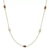 Gemminded 18k Gold Over Silver Garnet & White Topaz Necklace 2 Gemminded 18k Gold Over Silver Garnet & White Topaz Necklace -Gemminded Jewelry 4849177