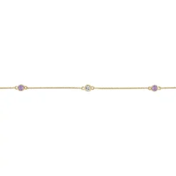 Gemminded 18k Gold Over Silver Amethyst & White Topaz Necklace -Gemminded Jewelry 4849180 ALT