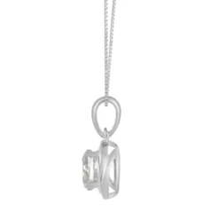 Gemminded Sterling Silver & White Topaz Circle Pendant Necklace -Gemminded Jewelry 4849183 ALT2