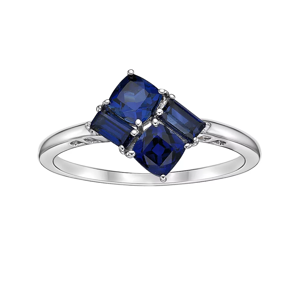 Gemminded Sterling Silver & Lab-Created Sapphire Ring 3 Gemminded Sterling Silver & Lab-Created Sapphire Ring