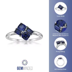Gemminded Sterling Silver & Lab-Created Sapphire Ring 9 Gemminded Sterling Silver & Lab-Created Sapphire Ring -Gemminded Jewelry 4849184 ALT5
